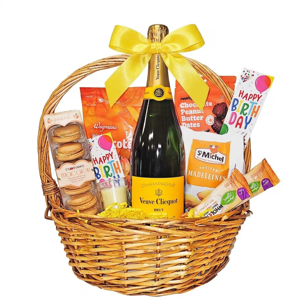 Veuve Clicquot Champagne with Birthday Gift Basket