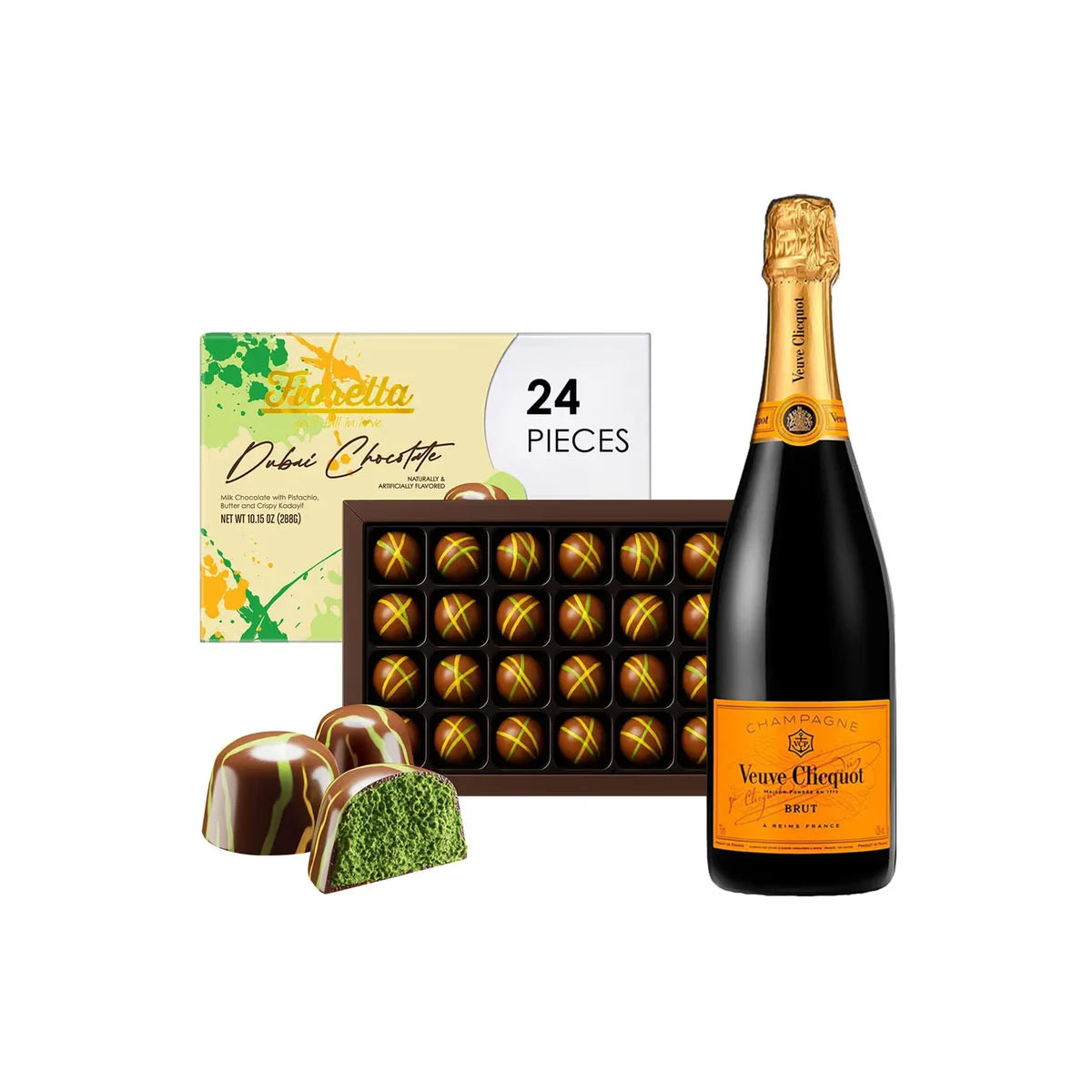 Veuve Clicquot Champagne And Dubai Chocolate Gift Set