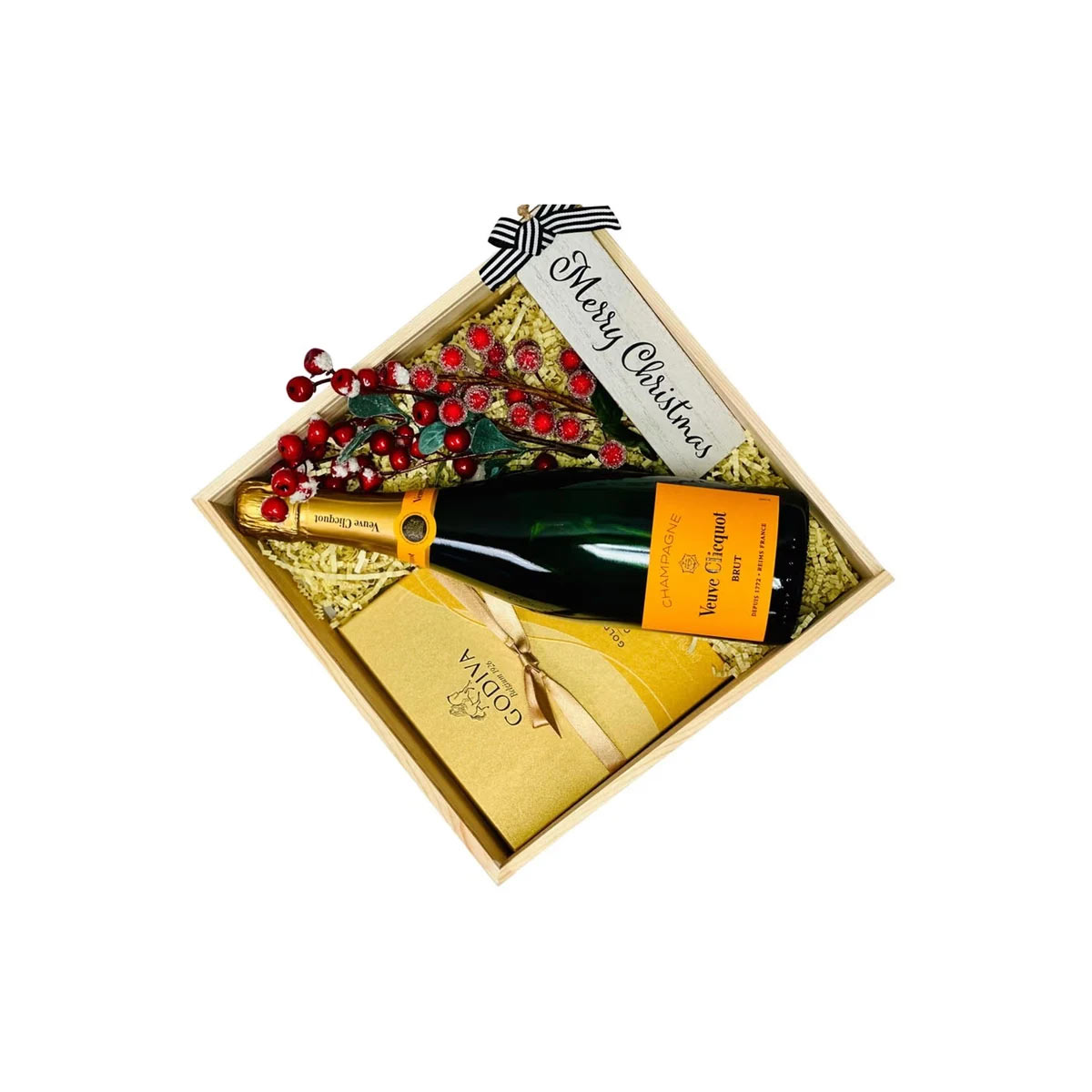 Veuve Clicquot Champagne Christmas Gift Basket