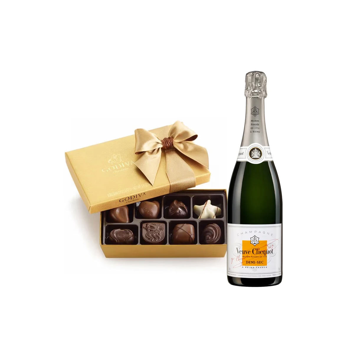 Veuve Clicquot Demi Sec Champagne And Godiva 8Pcs Gift Box