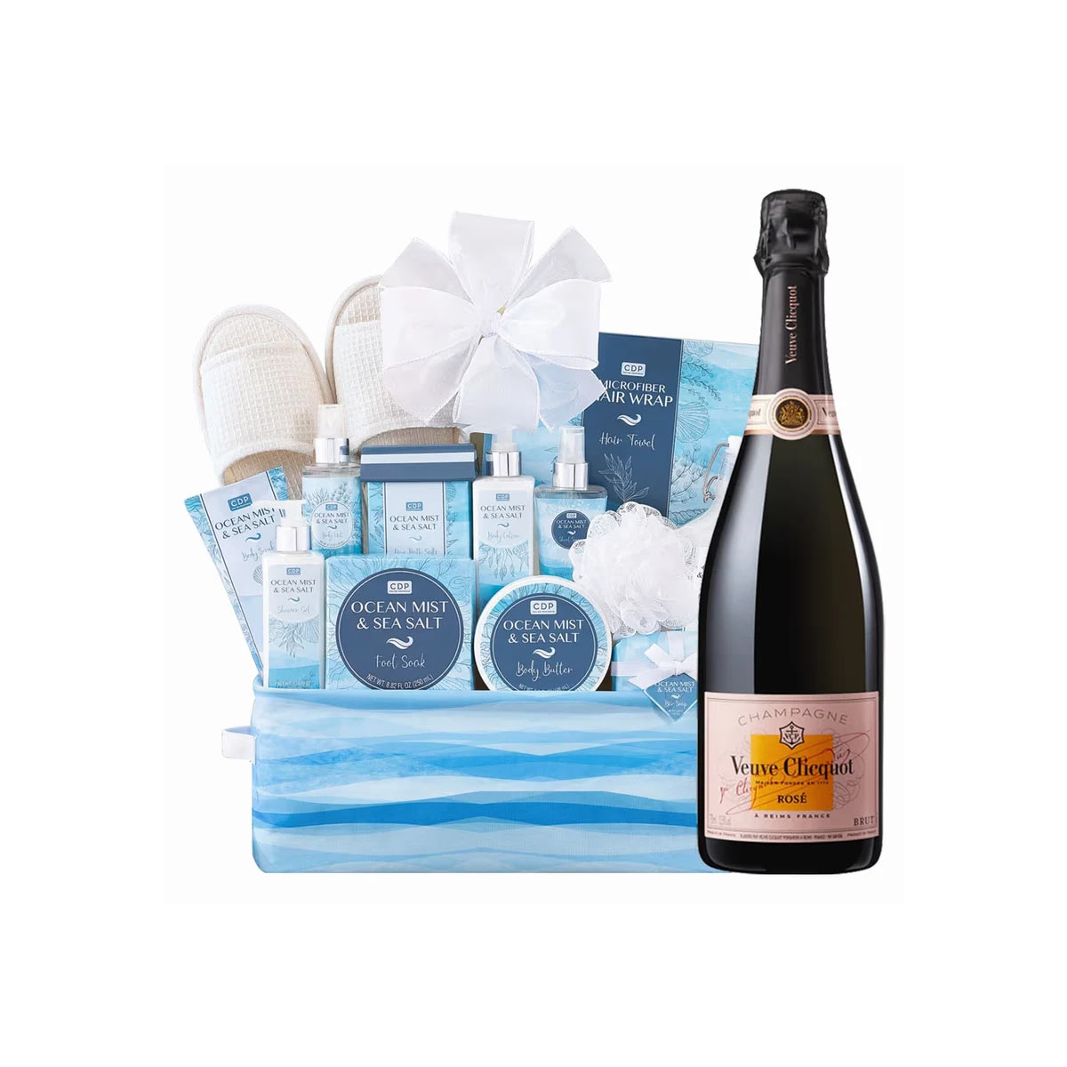 Veuve Clicquot Rose Champagne And Spa Gift Basket