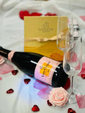 Veuve Clicquot Rose, Godiva Chocolate & Tiffany & Co. Flute Gift Set