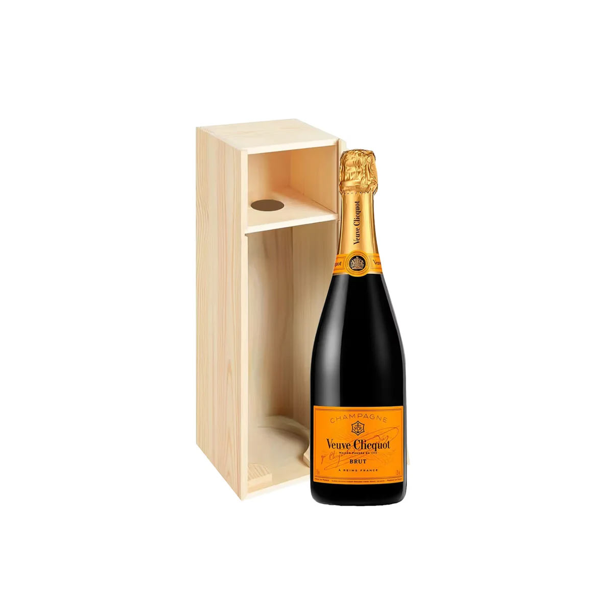 Veuve Clicquot Brut Champagne Wooden Gift Box (750 ML)