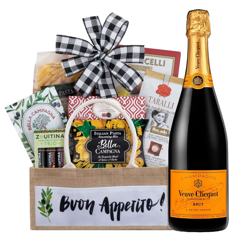Veuve Clicquot Champagne And Italian Gift Basket
