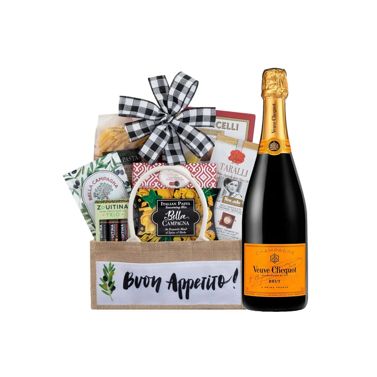 Veuve Clicquot Brut Champagne And Italian Gift Basket