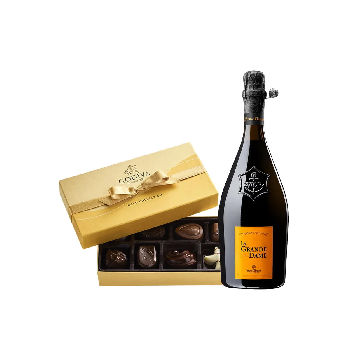 veuve clicquot la grande dame with godiva 8 Pc chocolate